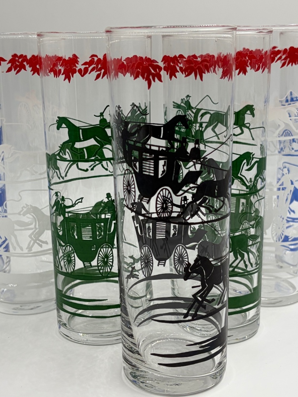Vintage Anchor Hocking Stagecoach Highball Glasses – Set of 7